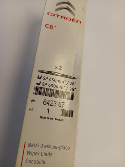 Original CITROEN C8 Scheibenwischerblätter Satz (2 Stück) 642367