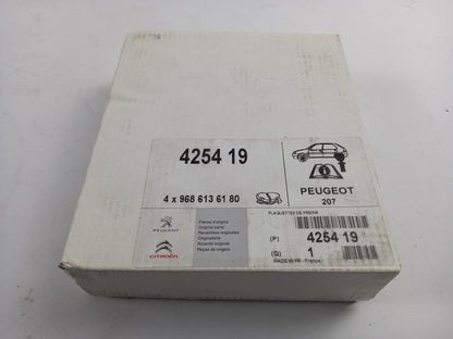Original PEUGEOT 207 Bremsbeläge Bremsklötze Scheibenbremse Hinten 425419