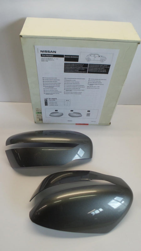 Original NISSAN Juke '14- exterior mirror caps 2-piece gray L+R ​​KE960BV030GR 