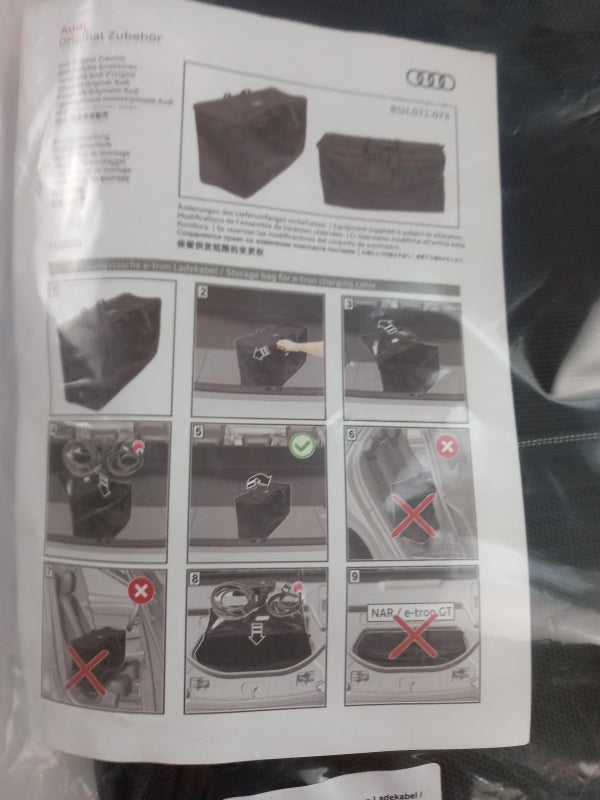 Original AUDI Aufbewahrungstasche für e-tron Ladekabel 85H071073