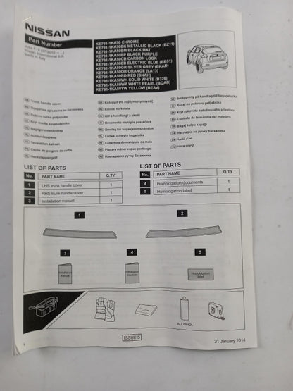 Original NISSAN Juke 10-19 Kofferraum Griff Abdeckung 2-Stück Chrom KE7911KA50