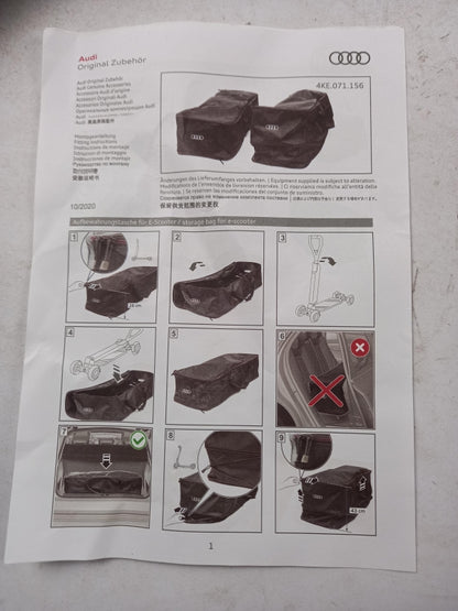 Original AUDI Aufbewahrungstasche für E-Scooter Schwarz 4KE071156