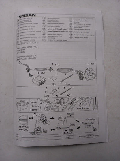 Original NISSAN Qashqai J11 E-Satz Kabelsatz Anhängerkupplung 13 plg KE505HV511