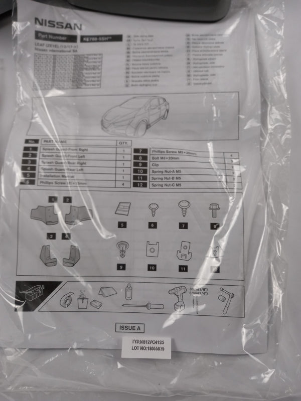 Original NISSAN Leaf (ZE1) 2018- Schmutzfänger Satz Silber KE7885SH0E
