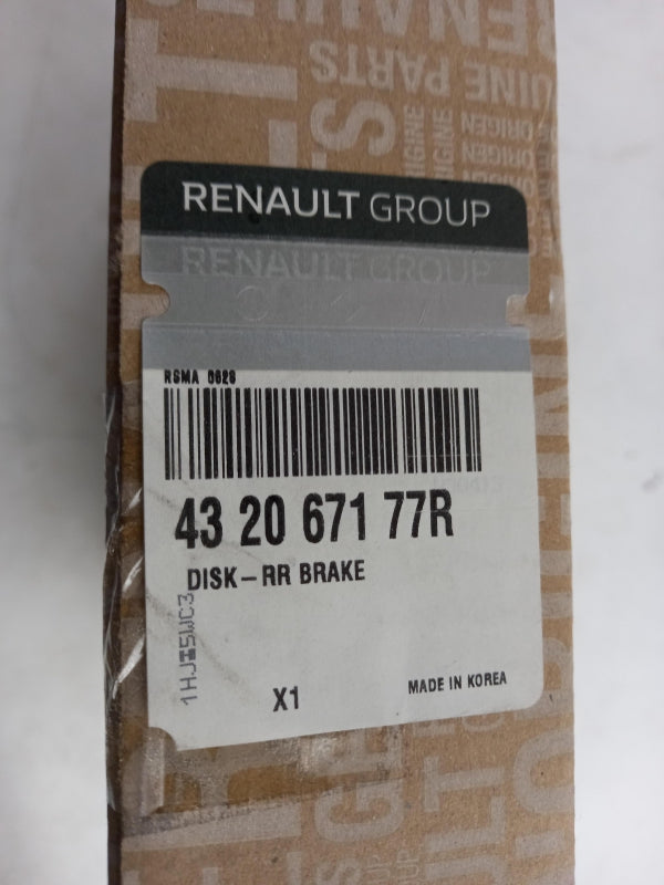 Original RENAULT Arkana 2019- Bremsscheibe (1 Stück) Hinten 432067177R
