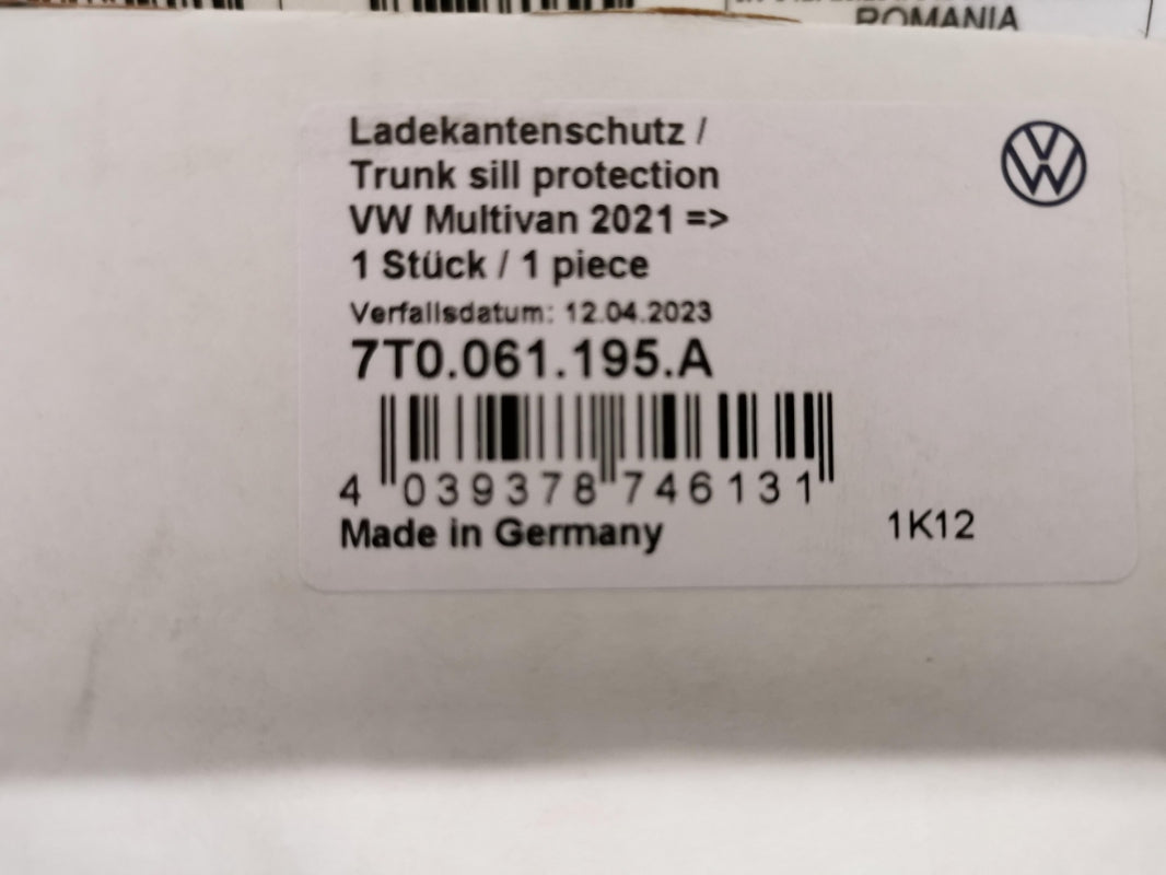 Original VW T7 Multivan Stoßstangen Zierleiste Schwarz Hinten 7T0061195A