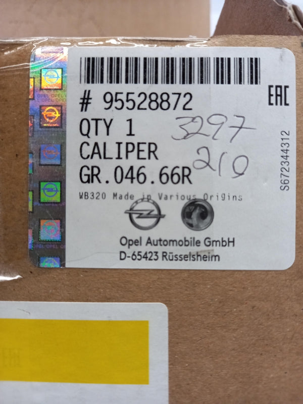 Original OPEL Astra-K 2015-2021 Bremssattel Hinten Rechts 95528872