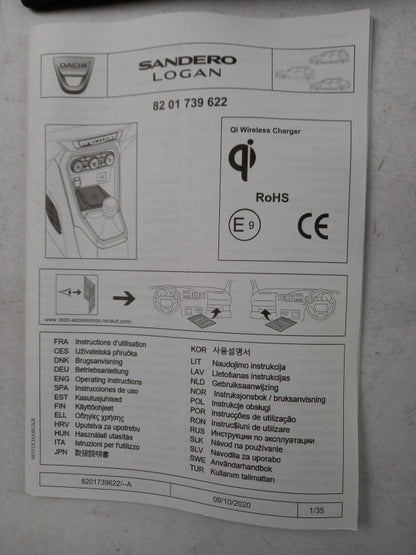 Original DACIA Sandero III 2021- Logan III 2021- Induktionsladegerät 8201739622