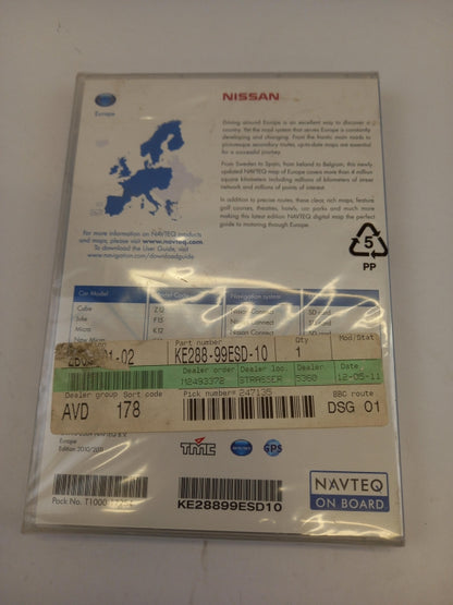 Original NISSAN Connect Navi SD-Karte Update Europa 2010/2011 KE28899ESD10