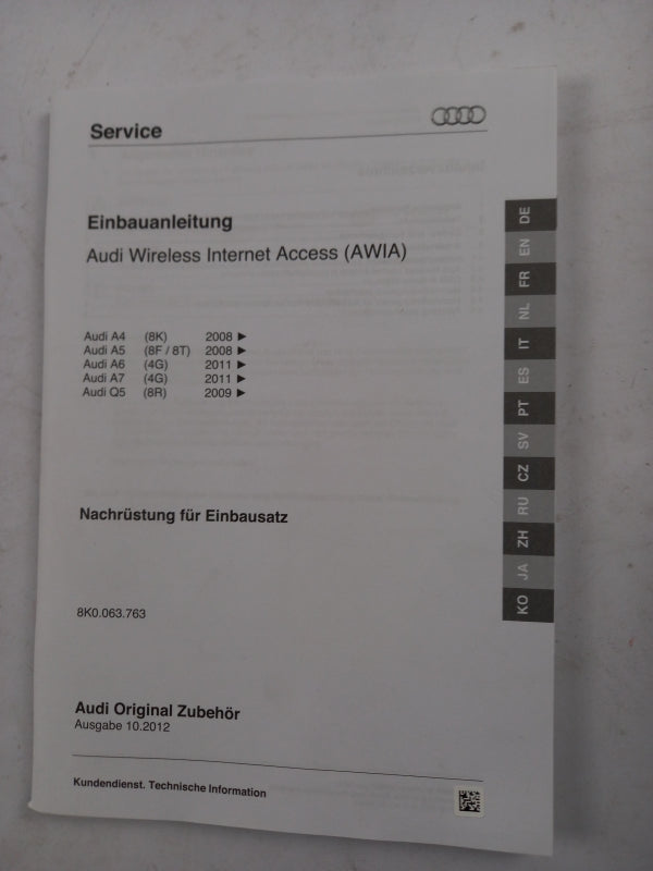 Original AUDI A4 A5 A6 A7 Einbausatz für AUDI Wireless Internet (AWIA) 8K0063763