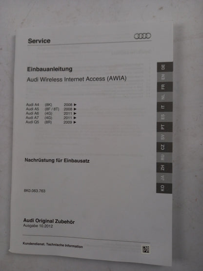 Original AUDI A4 A5 A6 A7 Einbausatz für AUDI Wireless Internet (AWIA) 8K0063763