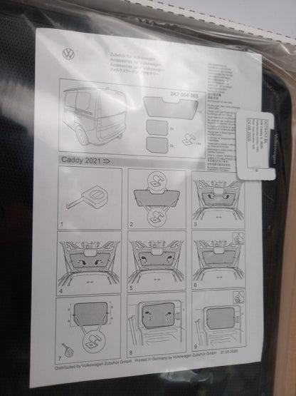Original VW Caddy (2020-) Sonnenschutz Satz 5-teilig Hinten 2K7064365