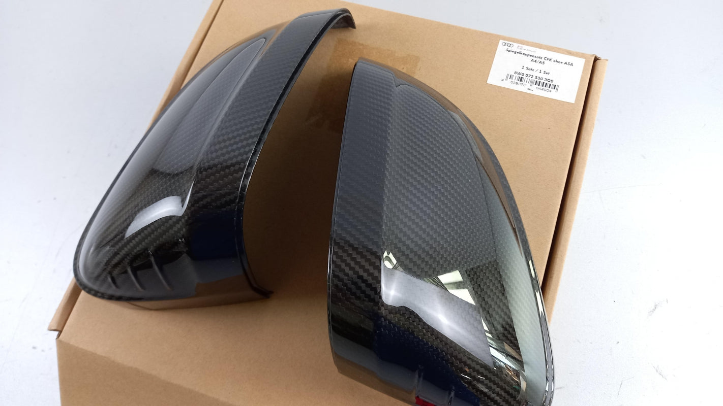 Original AUDI A4 A5 Außenspiegelkappen Satz 2-Stück karbon 8W00725303Q0