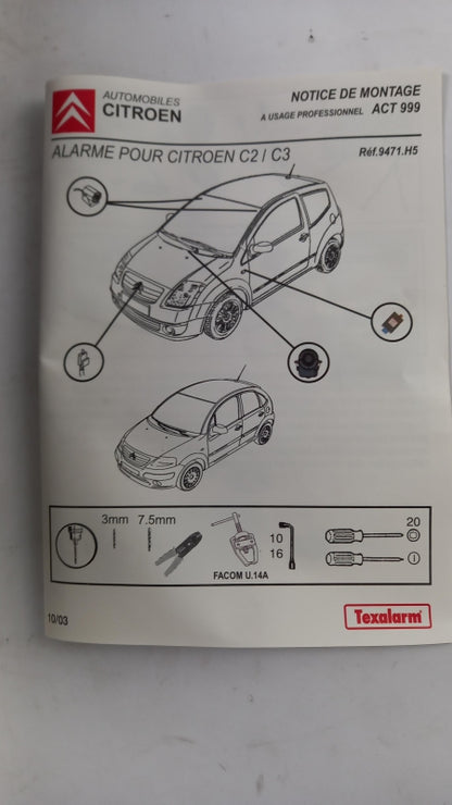 Original CITROEN C2 C3 Alarmanlage 9471H5