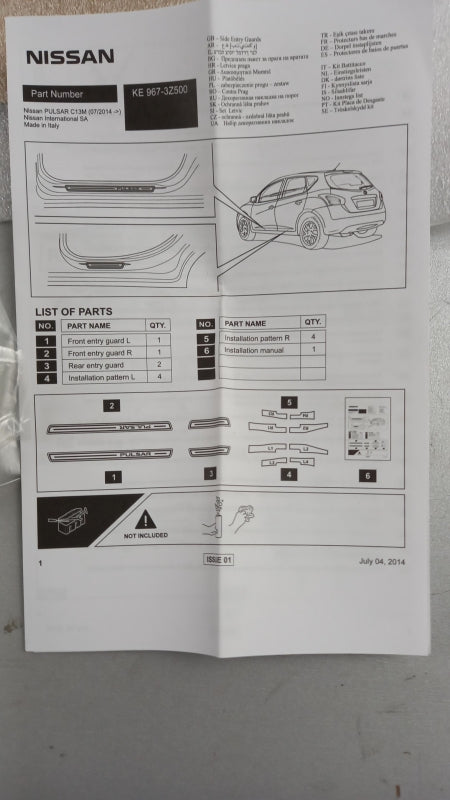 Original NISSAN Pulsar C13M 2014> Styling Kit KE4603Z010