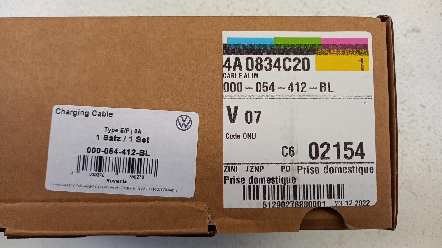 Original VW ID.3 ID.4 ID.5 Passat Ladegeräteanschluss Netzkabel 000054412BL