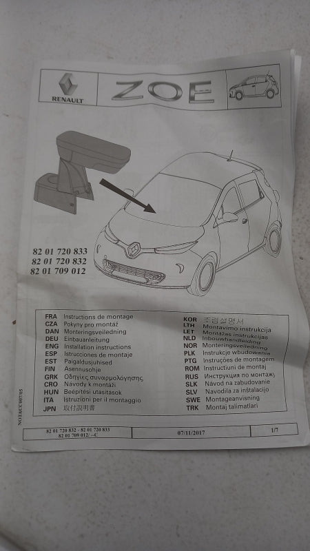 Original OE RENAULT Armlehne 8201709012