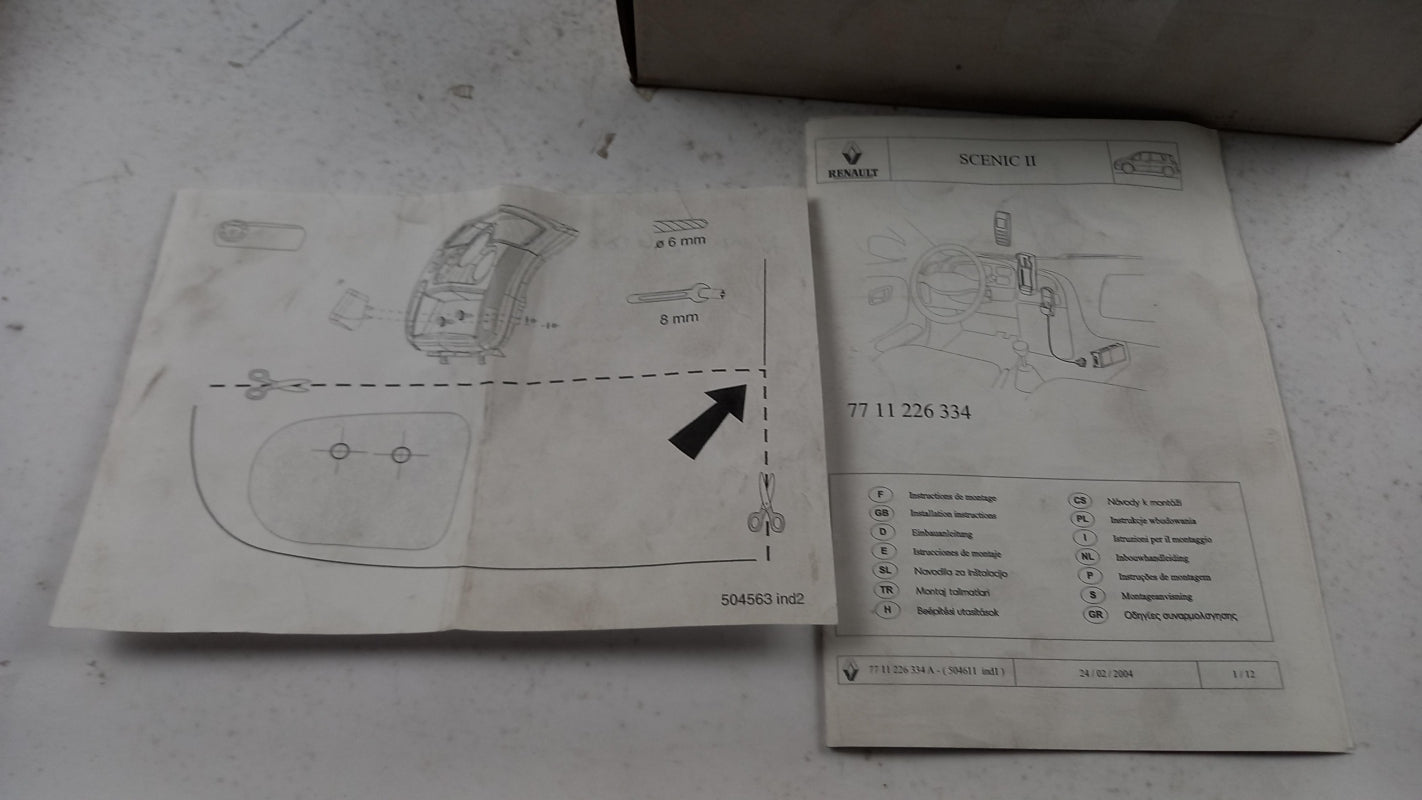 Original RENAULT Scenic II Freisprecheinrichtung Einbausatz 7711226334