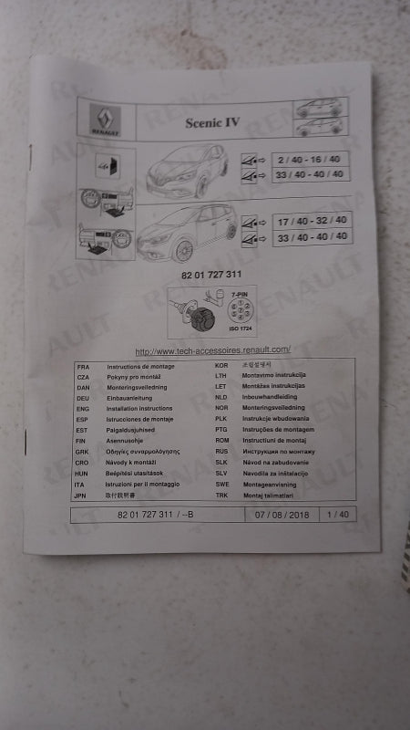 Original OE RENAULT Anhängerkupplung Elektrosatz 8201727311