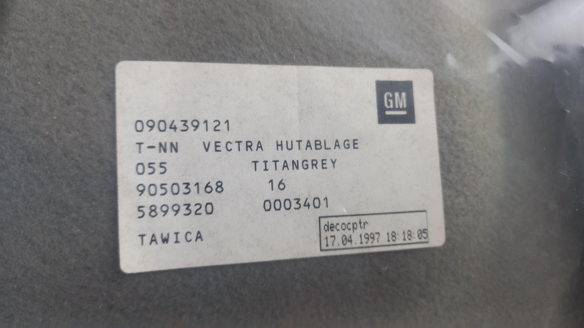 Original OPEL Vectra-B Hutablage Kofferraumabdeckung grau 90439121