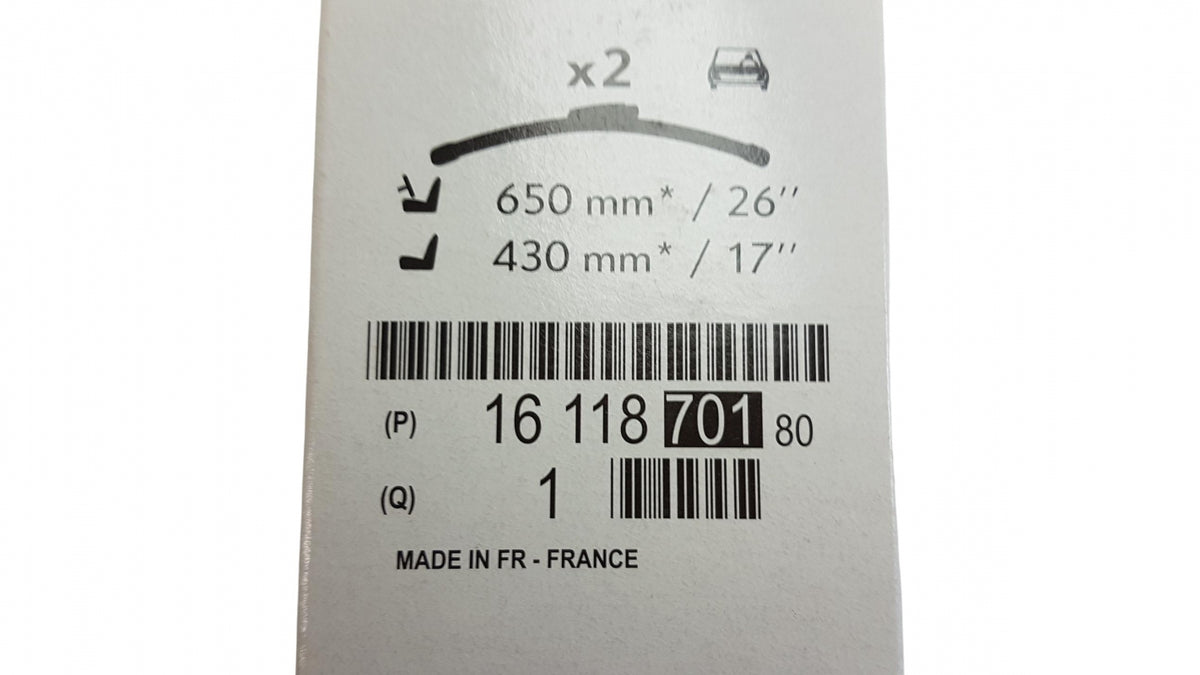 Original CITROEN C4 Cactus Wischerblättersatz (2st) 650+430 mm 1611870180
