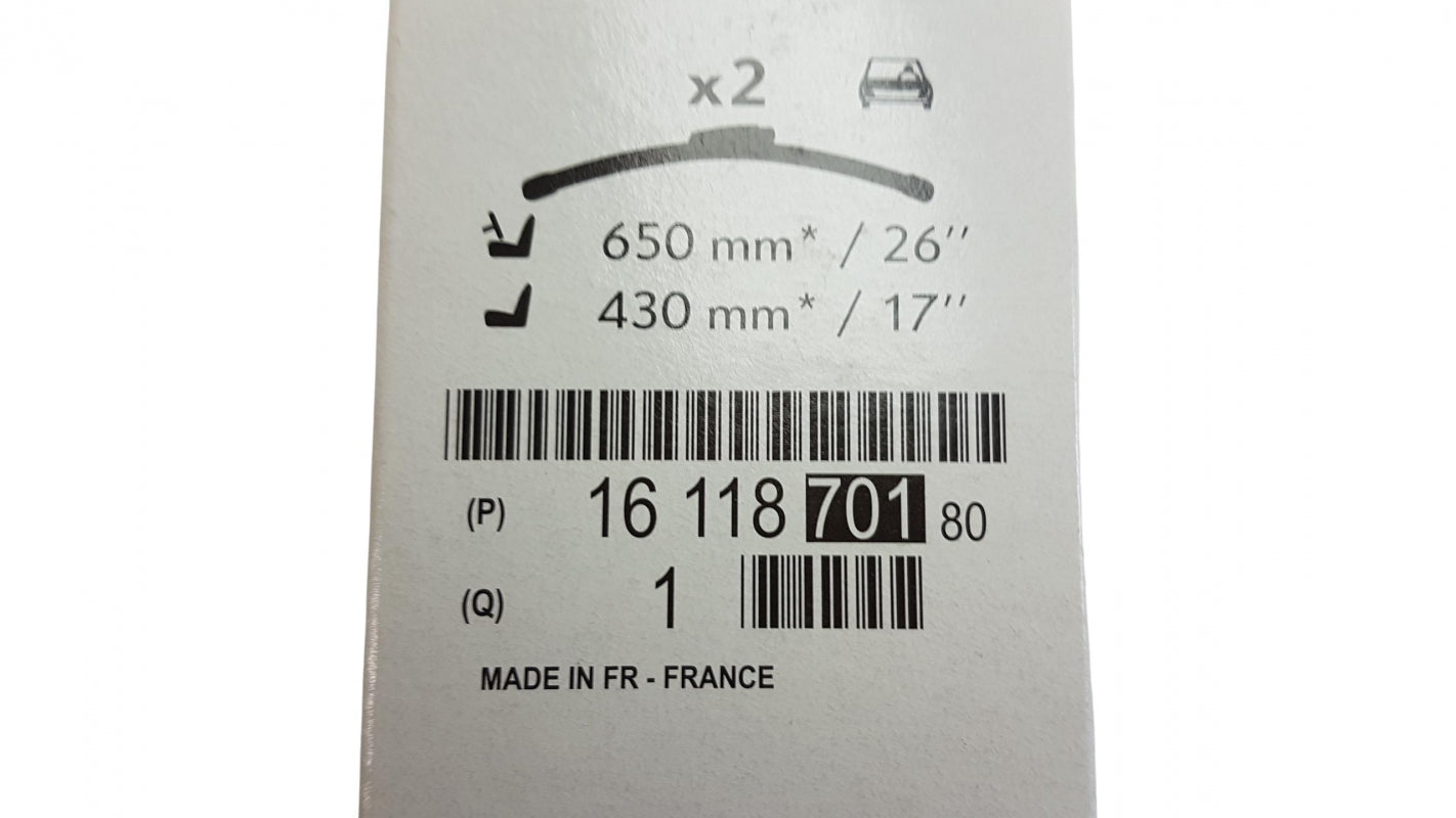 Original CITROEN C4 Cactus Wischerblättersatz (2st) 650+430 mm 1611870180