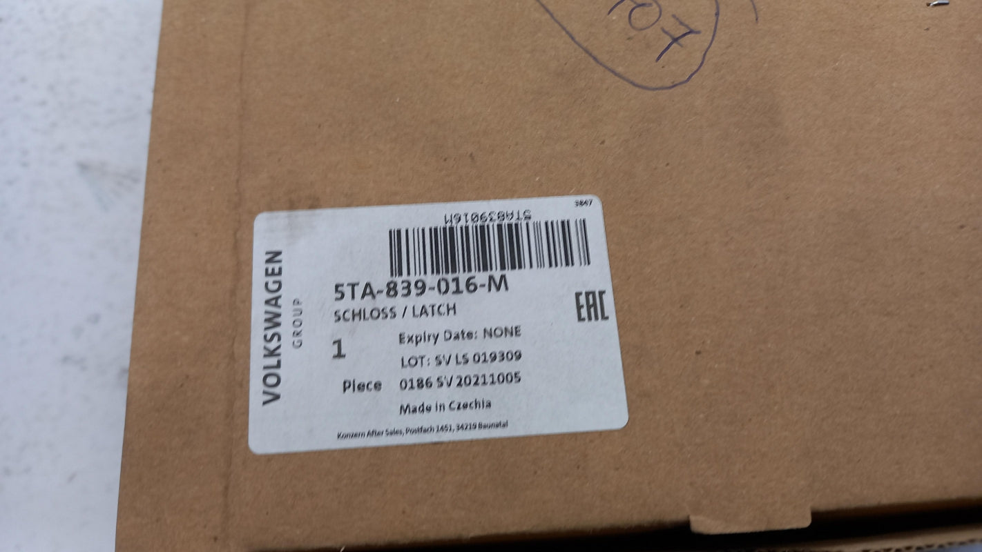 Original OE Volkswagen Türschloss 5TA839016M