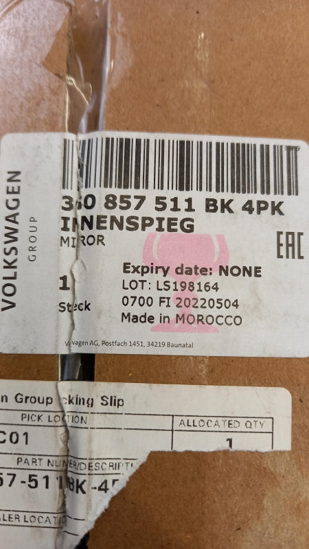 Original OE Volkswagen Innenspiegel 3G0857511BK4PK