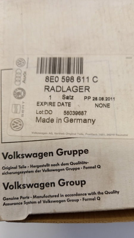 Original AUDI A4/S4 (8H/8E) 01-09 Radlagersatz hinten 8E0598611C