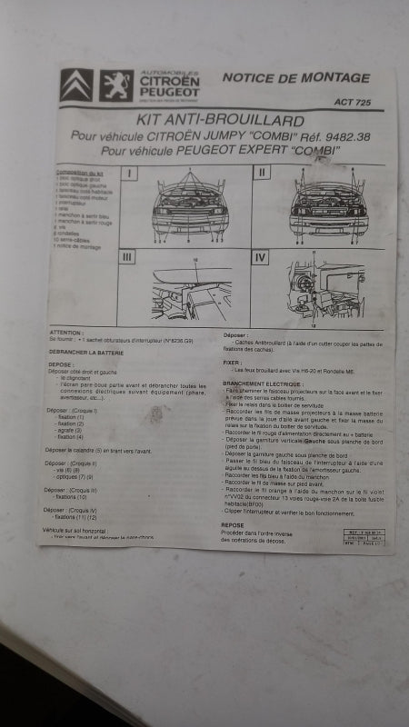 Original OE Peugeot Nebelscheinwerfer Satz 948238