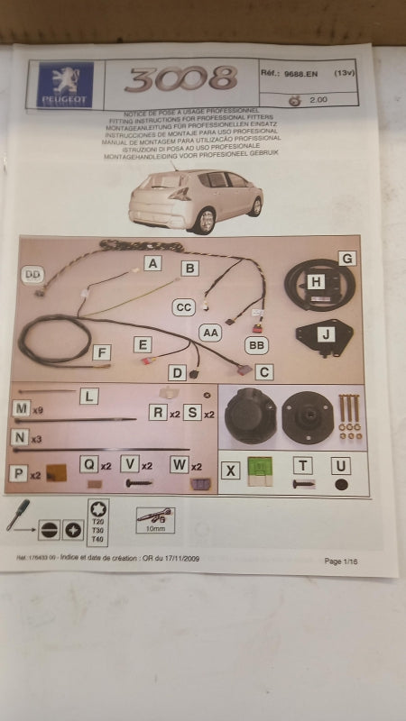 Original OE Peugeot Anhängerkupplung Elektrosatz 9688EN