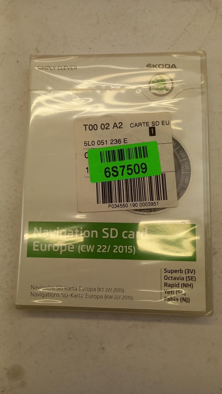 Original SKODA Navigations SD-Karte Europa (CW 22/2015) 5L0051236E