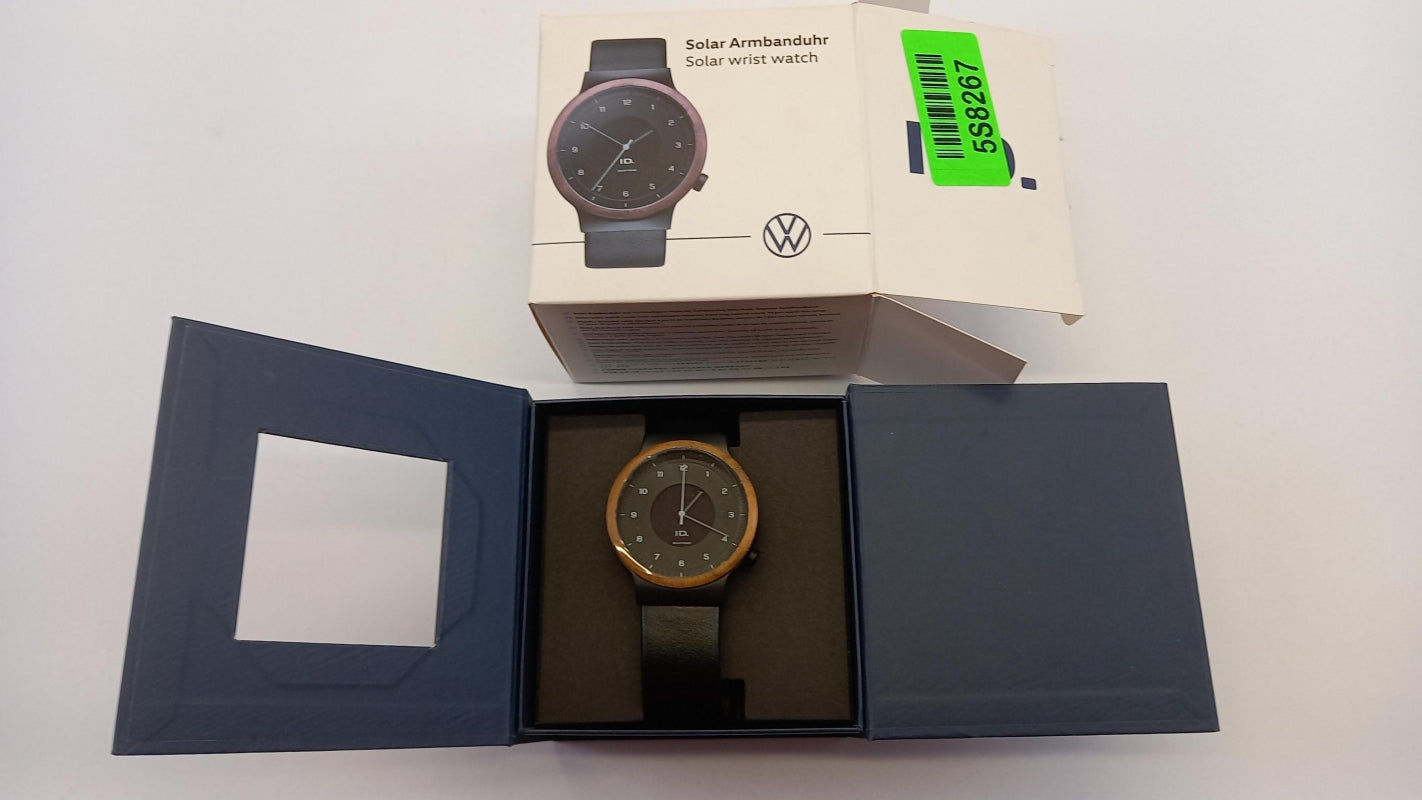 Original Volkswagen ID. Solar Armbanduhr 40mm Holzgehäuse schwarz 11G050800