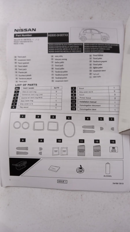 Original NISSAN Micra K13 2013> Styling Kit Metallic-Grau KE6003H007GR