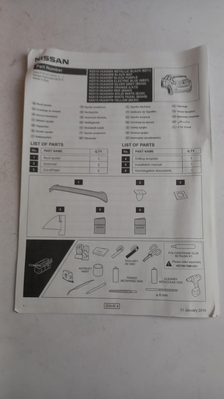 Original OE NISSAN Styling Kit KE6001K014WP