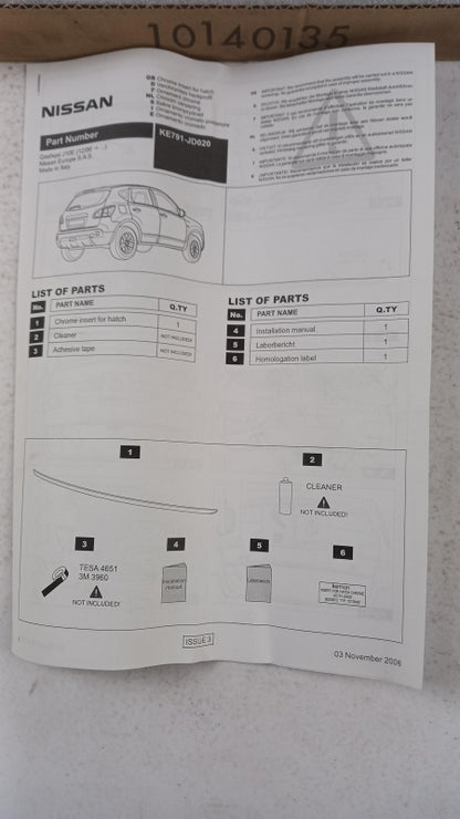 Original OE NISSAN Heckklappe Zierleiste KE791JD020