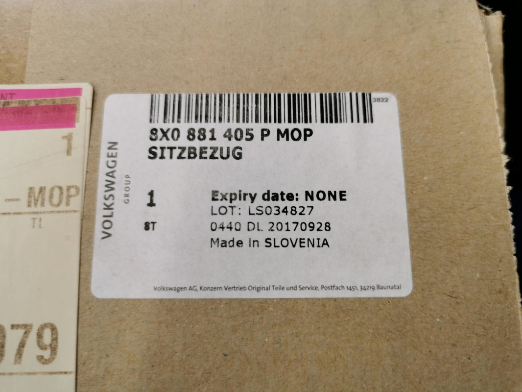 Original AUDI A1 I (2011-2014) Sitzbezug Vorne Links 8X0881405PMOP