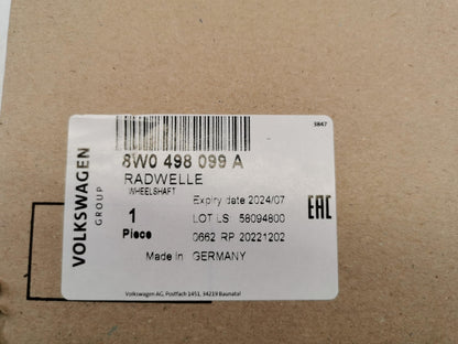 Original AUDI A4 2016- A5 2017- Antriebswelle Gelenksatz Außengelenk 8W0498099A