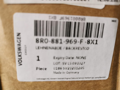 Original AUDI A5 Q3 RSQ3 Q5 Sitzverkleidung soulschwarz vorne 8R0881969F8X1