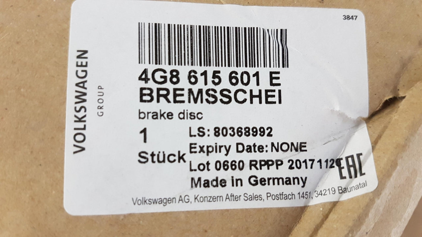 Original AUDI RS7 '14-'18 Bremsscheibe 1-St belüftet gelocht Hinten 4G8615601E