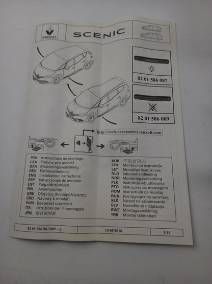 Original RENAULT Scénic IV Einstiegsleisten Satz Vorne Iluminiert 8201586087