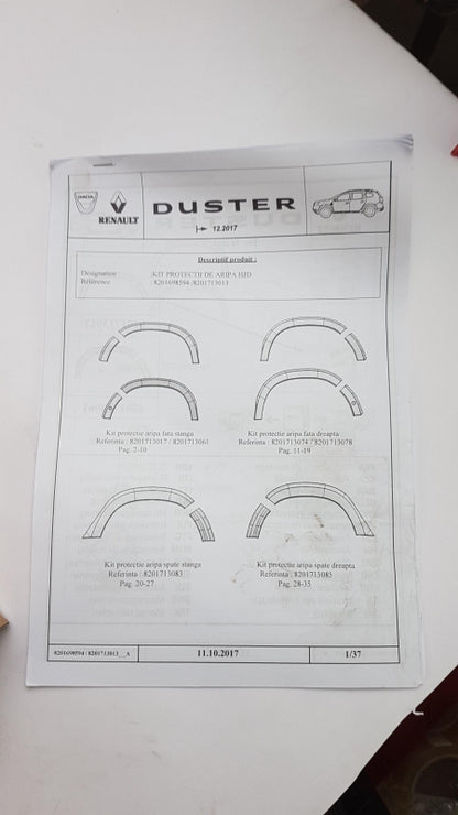 Original DACIA Duster II Kotflügel Zierleisten Satz (4 Stück) 8201698594