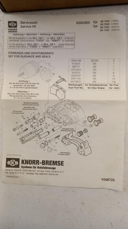 Original MERCEDES-BENZ Actros Atego Bremssattel Reparatursatz A000420228228