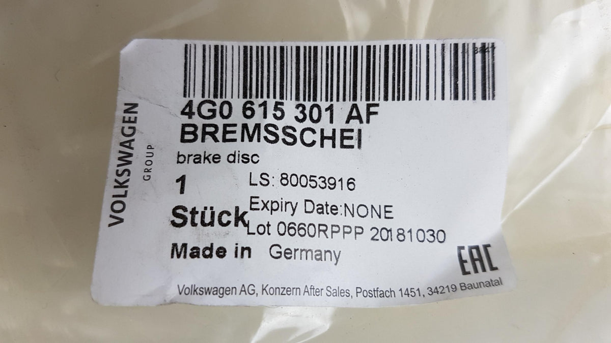 Original AUDI A6 C7 A7 Sportback Q5 I Bremsscheibe (1 stück) vorne 4G0615301AF
