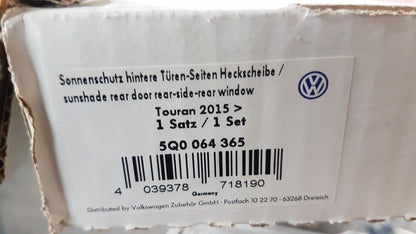 Original VW Touran '16-'20 Sonnenschutz Satz (5-Stück) Hinten Schwarz 5Q0064365