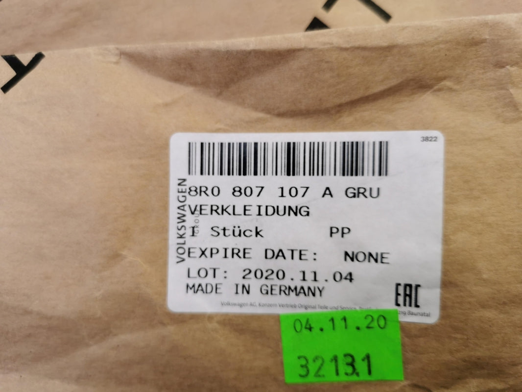 Original OE Volkswagen Stoßfängerabdeckung 8R0807107AGRU