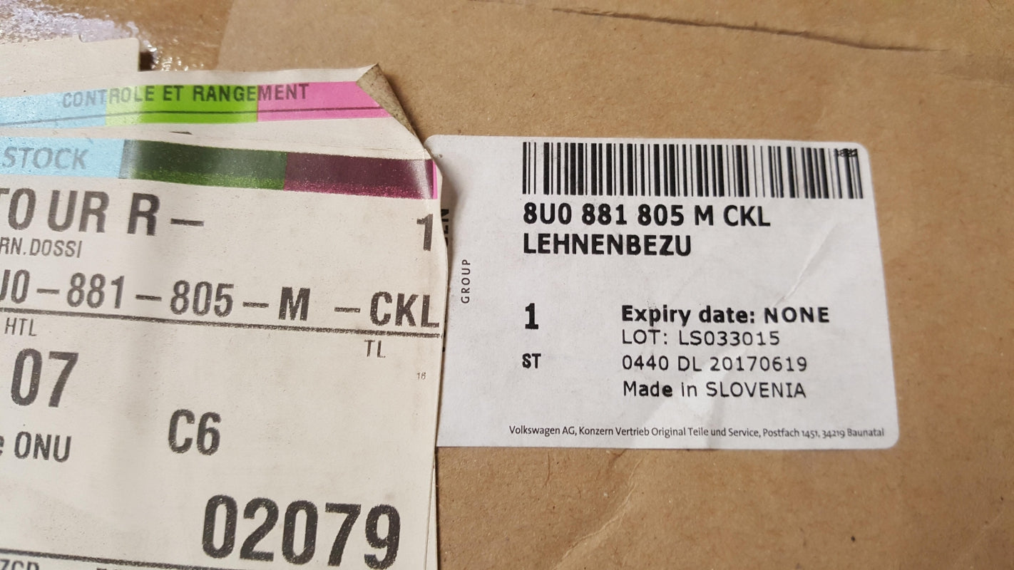 Original AUDI Q3 (2012-2018) Sitzbezug Rückenlehne Vorne Links 8U0881805MCKL
