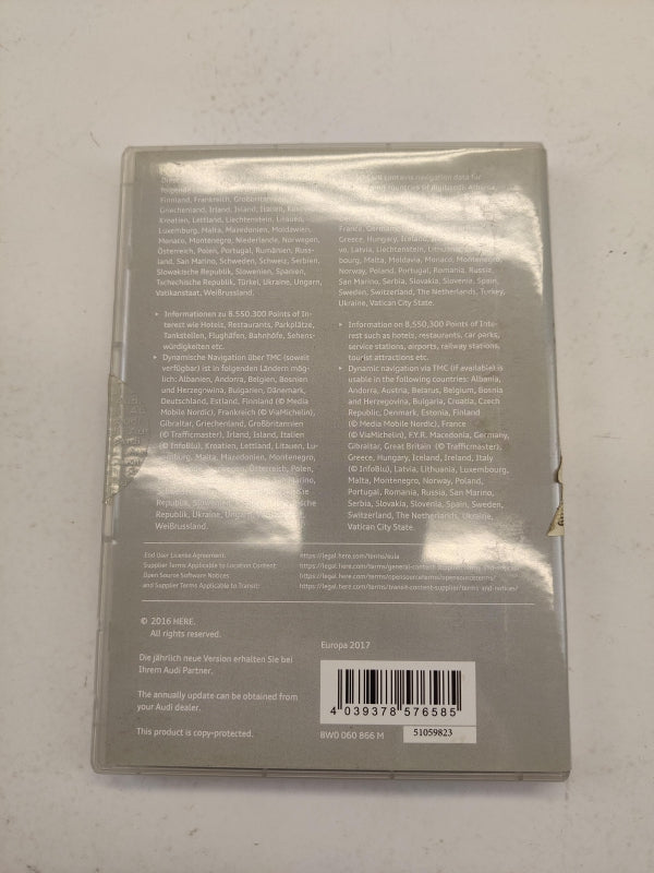 Original AUDI A3 17- Q2 17- MMI Navigation MIB-HS Aktivierungscode 8W0060866M