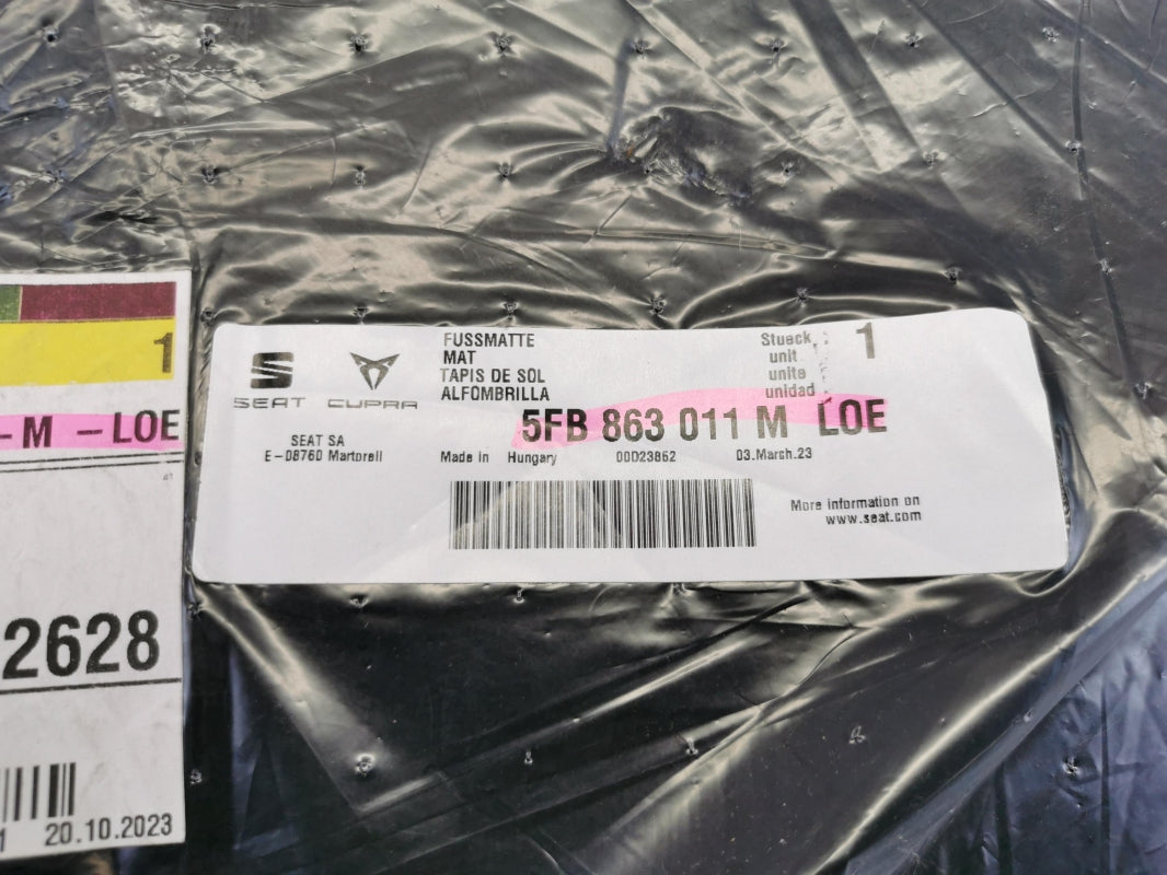 Original SEAT Leon KL Fußmattensatz 4-teilig Velours schwarz 5FB863011MLOE
