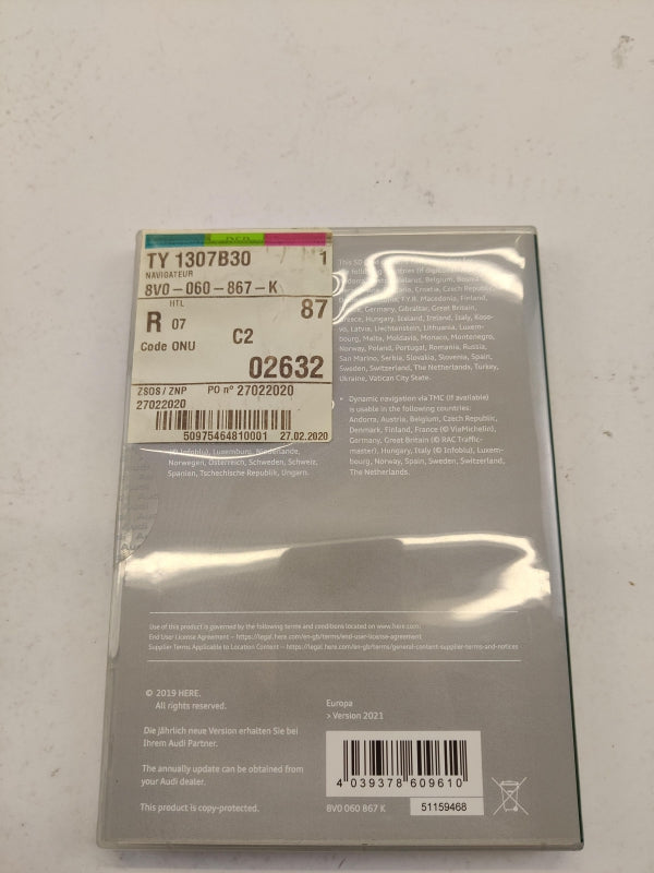 Original AUDI MMI Navigation (MIB-S) SD-Karte Europa v.2021 8V0060867K
